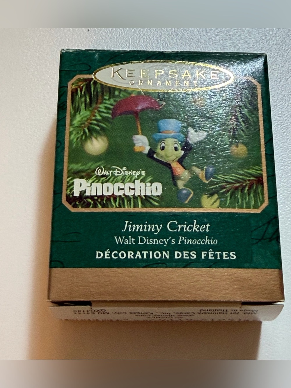 VTG 2001 Hallmark Keepsake Disney Pinocchio Jiminy Cricket Miniature Christmas